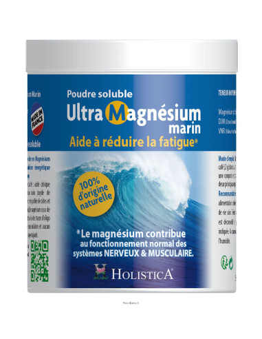 Ultra magnésium marin poudre soluble - 150 g - HOLISTICA