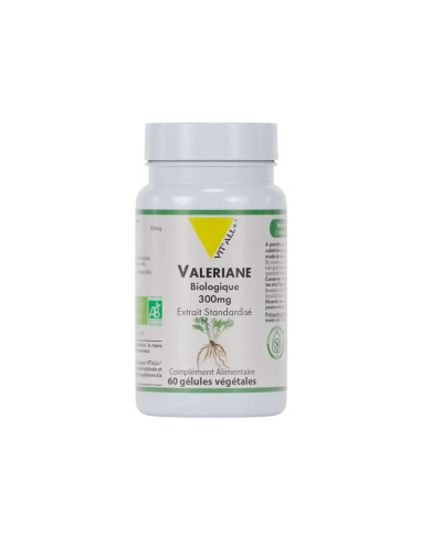 Valériane bio 300 mg extrait standardisé – 60 gélules végétales – VIT'ALL+
