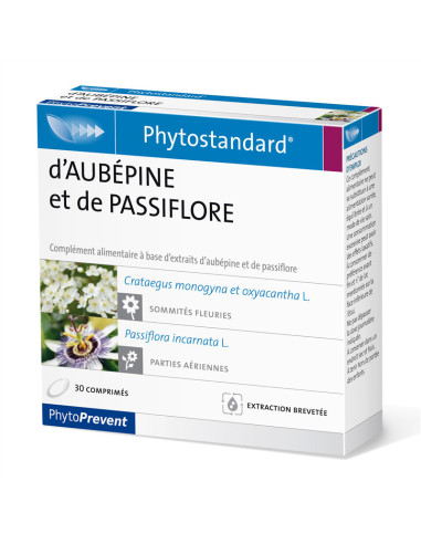 Aubépine Passiflore - 30 comprimés - PHYTOSTANDARD - PILEJE