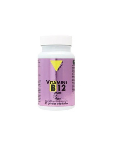 Vitamine B12 forme active 1000 µg certifiée VEGAN – 60 gélules végétales – VIT'ALL+