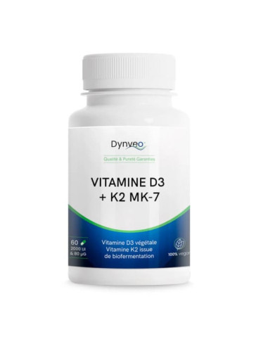 Vitamine D3 K2 MK-7 2000 UI / 80 µg – 60 gélules – DYNVEO