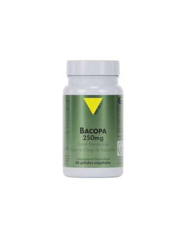 Bacopa monnieri 250 mg extrait standardisé – 60 gélules végétales – VIT'ALL+
