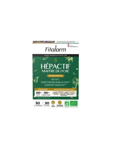 Hepactif bio ab ecocert – 30 comprimés – FITOFORM