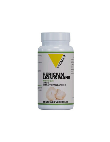 Hericium bio 400 mg extrait standardisé – 60 gélules – VIT'ALL+