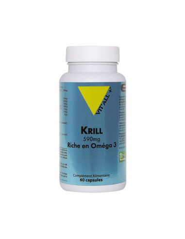 Krill 590 mg riche en oméga 3 – 60 capsules – VIT'ALL+