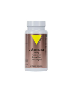 L-Arginine 500 mg – 60 gélules végétales – VIT'ALL+