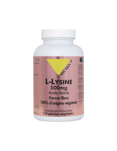 L-lysine 500 mg – 120 gélules végétales – VIT'ALL+