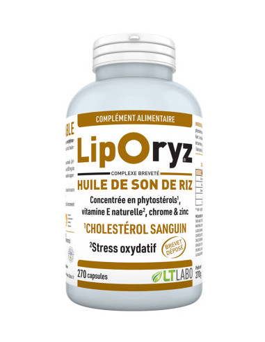 Liporyz huile de son de riz - 270 capsules - LT LABO