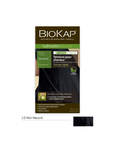Nutricolor delicato rapid - Noir naturel 1.0 - 135 ml - BIOKAP