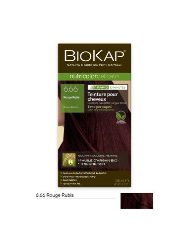 Nutricolor delicato rapid - Rouge rubis 6.66 - 135 ml - BIOKAP - ARCH