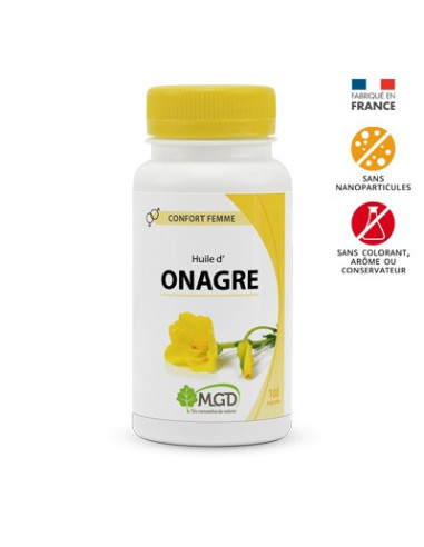 Onagre (huile 1ère pression à froid + vitamine E) – 100 capsules – MGD