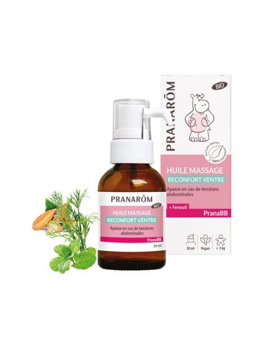 PranaBB - Huile de massage réconfort ventre - 30 ml - PRANAROM