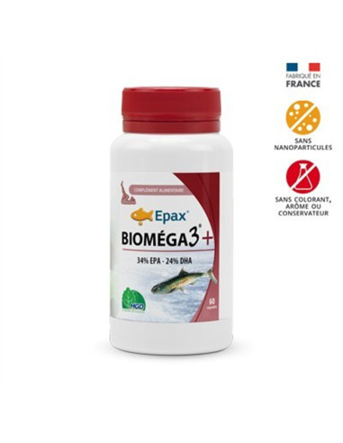 Biomega 3 plus (huile anchois-sardines, 34% EPA-24% DHA) – 60 capsules – MGD