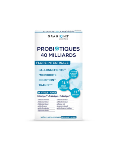 Probiotiques Flore Intestinale - 40 gélules - GRANIONS