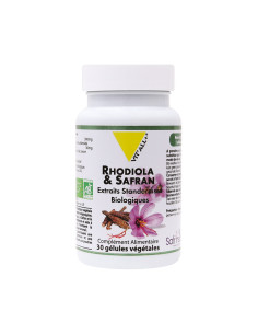 Rhodiola et safran bio extraits standardisés – 30 gélules végétales – VIT'ALL+