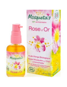 Rose d'Or – huile vierge biologique rose musquée du Chili et immortelle – 30 ml – KOSMEO MOSQUETA'S