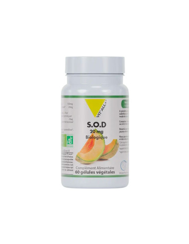 S.O.D. végétale bio 20 mg – 60 gélules végétales – VIT'ALL+
