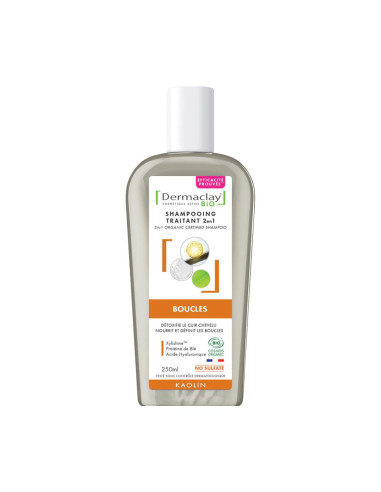 Shampooing traitant 2 en 1 boucles BIO - 250 ml - DERMACLAY 