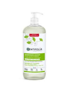 Shampooing-douche pour toute la famille bio – Flacon pompe 1 L – CENTIFOLIA