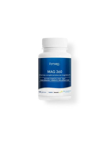 Complexe Magnésium 360 (malate, bisglycinate, L-thréonate) – 120 gélules – DYNVEO