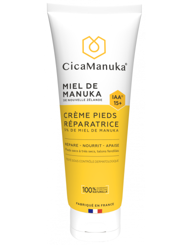 Crème pieds réparatrice Miel de Manuka IAA15+ – 75 ml – CICAMANUKA