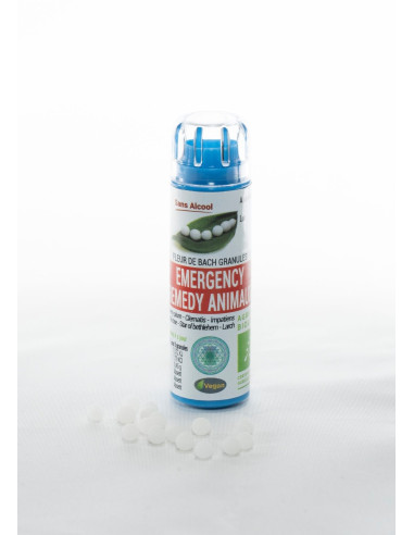 Emergency remedy animaux - Fleur de Bach BIO granules - 130 granules - COMPLEXE BACH - KOSMEO FLEURS DE BACH