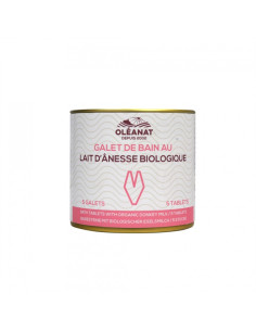Galets effervescents pour le bain au lait d'ânesse BIO - 5 x 25 g - OLEANAT