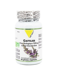 Gattilier bio 200 mg extrait standardisé (Vitex) – 90 gélules – VIT'ALL+