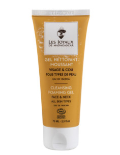 Gel Nettoyant Moussant BIO - 75 ml - Visage et Cou - LES JOYAUX DE MADAGASCAR