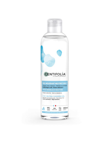 Gel moussant neutre 3 en 1 bio – Flacon 250 ml – CENTIFOLIA