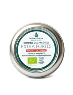 Gommes extra fortes des Pyrénées bio (8 % de propolis, 24,9 % de miel) – 30 g – BALLOT-FLURIN
