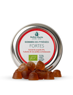 Gommes fortes des Pyrénées bio (8 % de propolis, 50 % de miel) – 30 g – BALLOT-FLURIN
