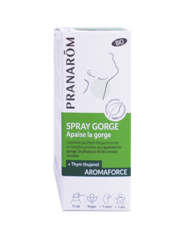 Aromaforce - Spray gorge apaisant + BIO - 15 ML - PRANAROM